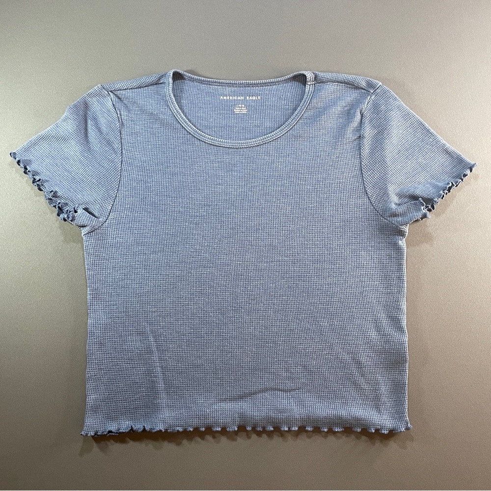 American Eagle Outfitters Light Blue Ribbed Tee